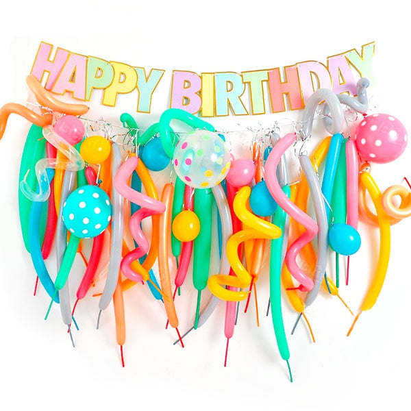 HAPPY BIRTHDAY COLOUR STRIP BALLOON SET